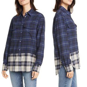 Rag And Bone Birdie Plaid Button Up Top XXS